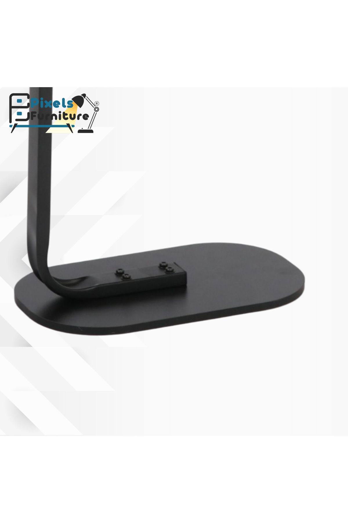 PixelsFurniture-طاولة جانبية من بكسل الأثاث على شكل C للأريكة والسرير، طاولة بقواعد معدنية صلبة 4