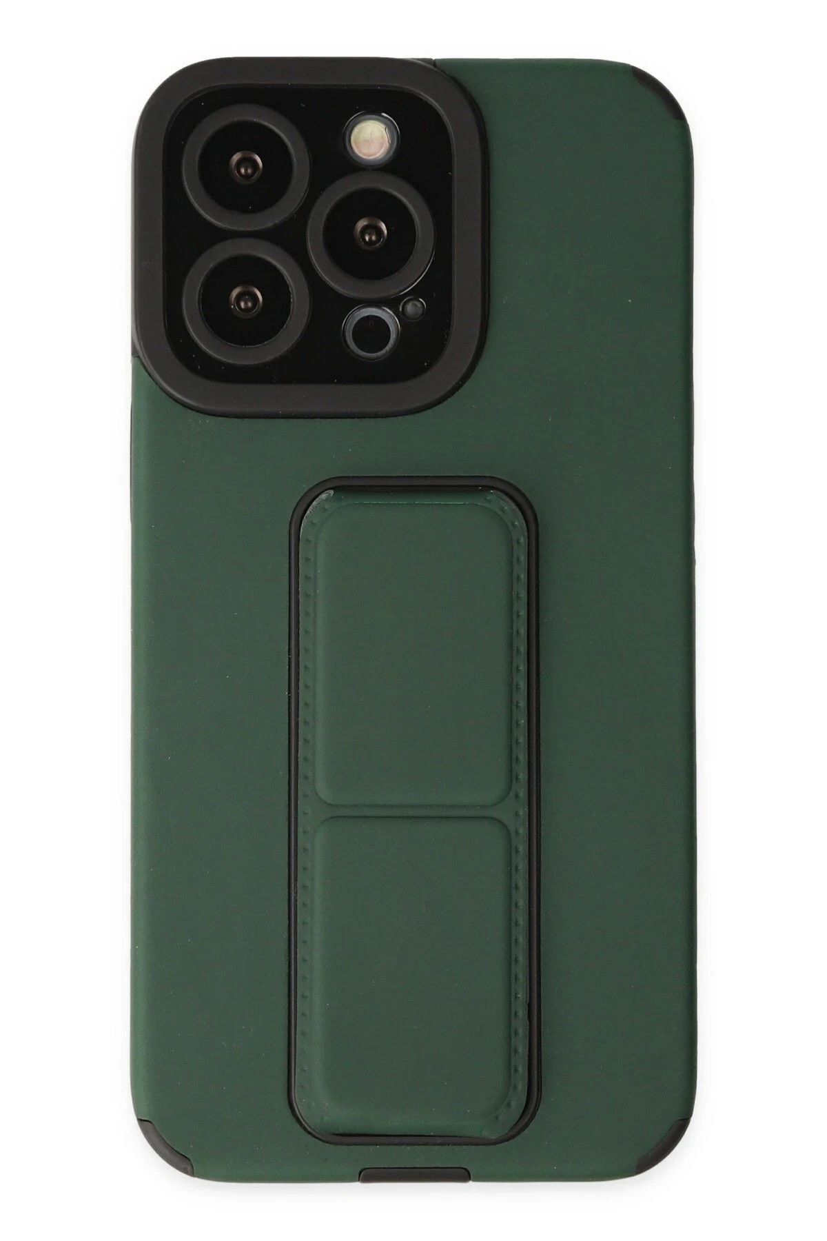 NewFace iPhone 13 Pro Max Kılıf Mega Standlı Silikon - Yeşil NRMSA