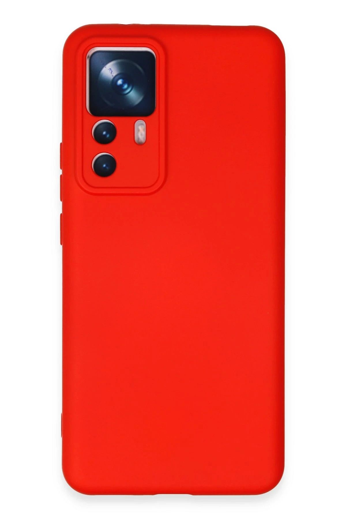 NewFace Xiaomi Mi 12T Pro Uyumlu Kılıf Nano içi Kadife Silikon - Kırmızı HNZRN