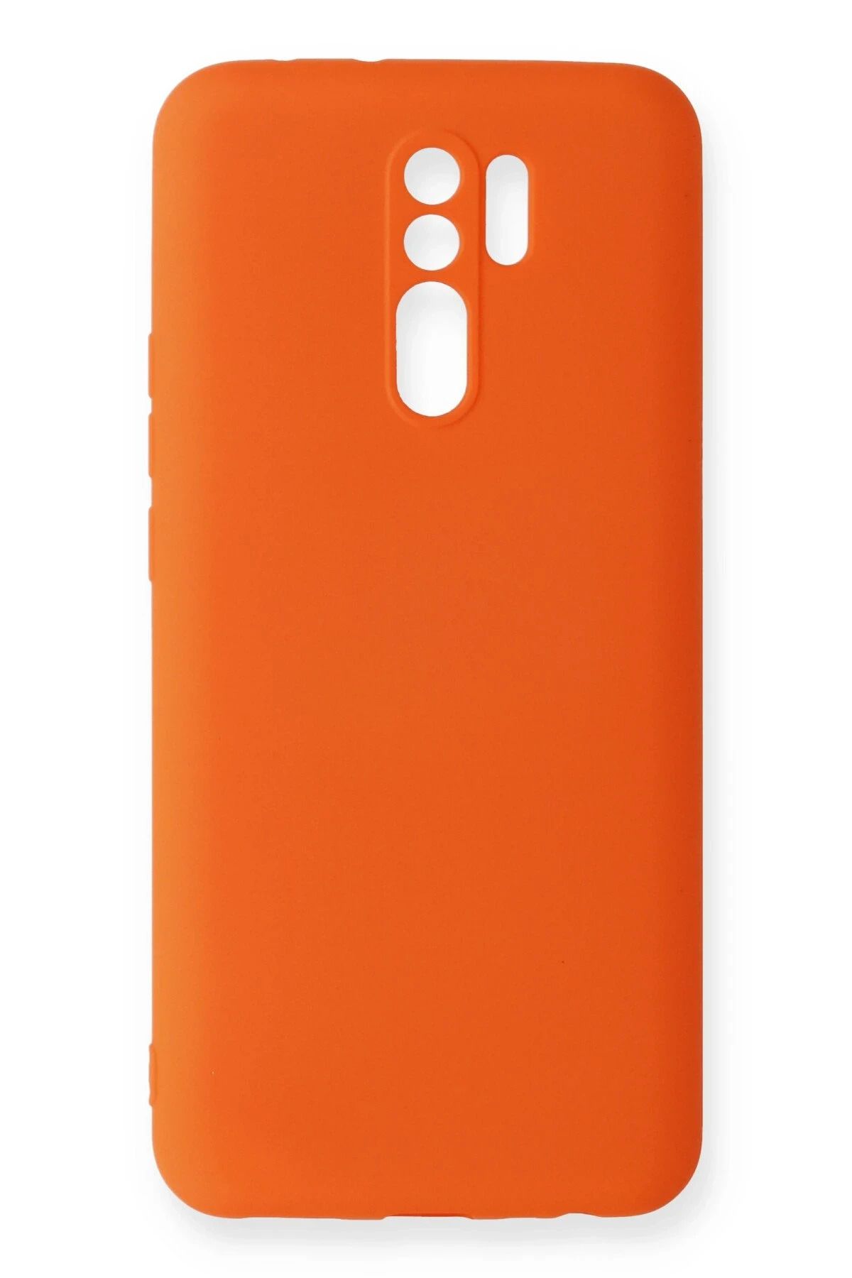 NewFace Xiaomi Redmi 9 Kılıf Nano içi Kadife Silikon - Turuncu ZRNET