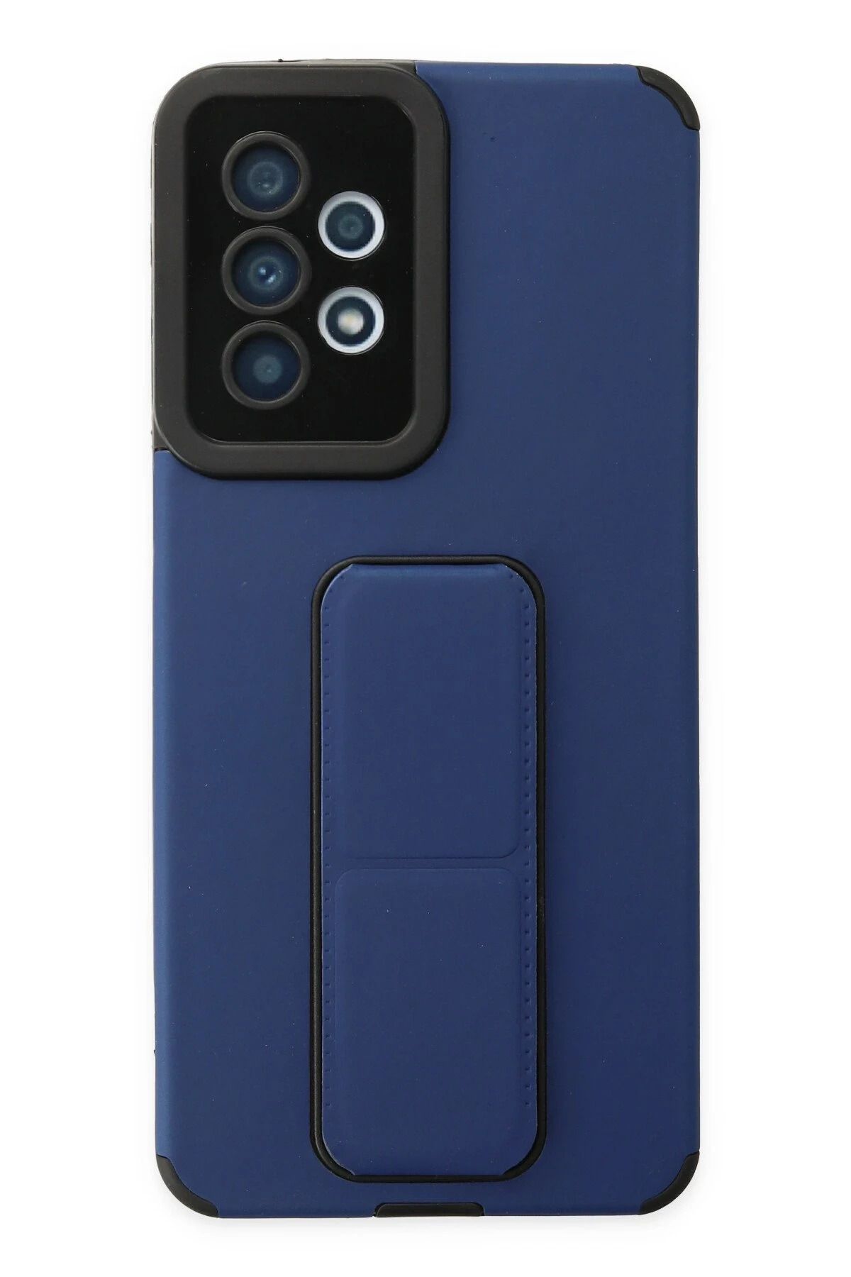 NewFace Samsung Galaxy A33 5G Kılıf Mega Standlı Silikon - Mavi NRMSA