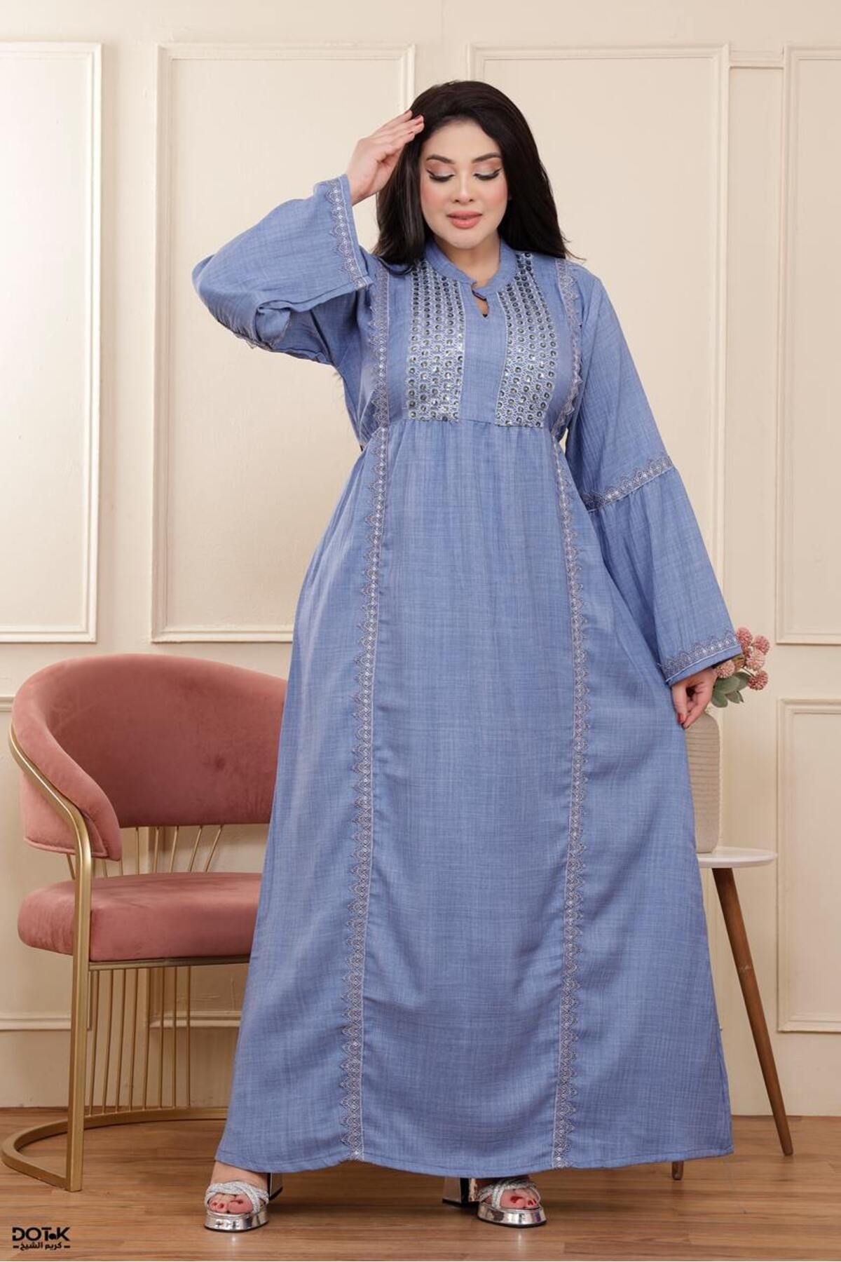 Generies-Linen abaya made of light and comfortable linen material with an elegant and modern design, ideal for everyday use 1