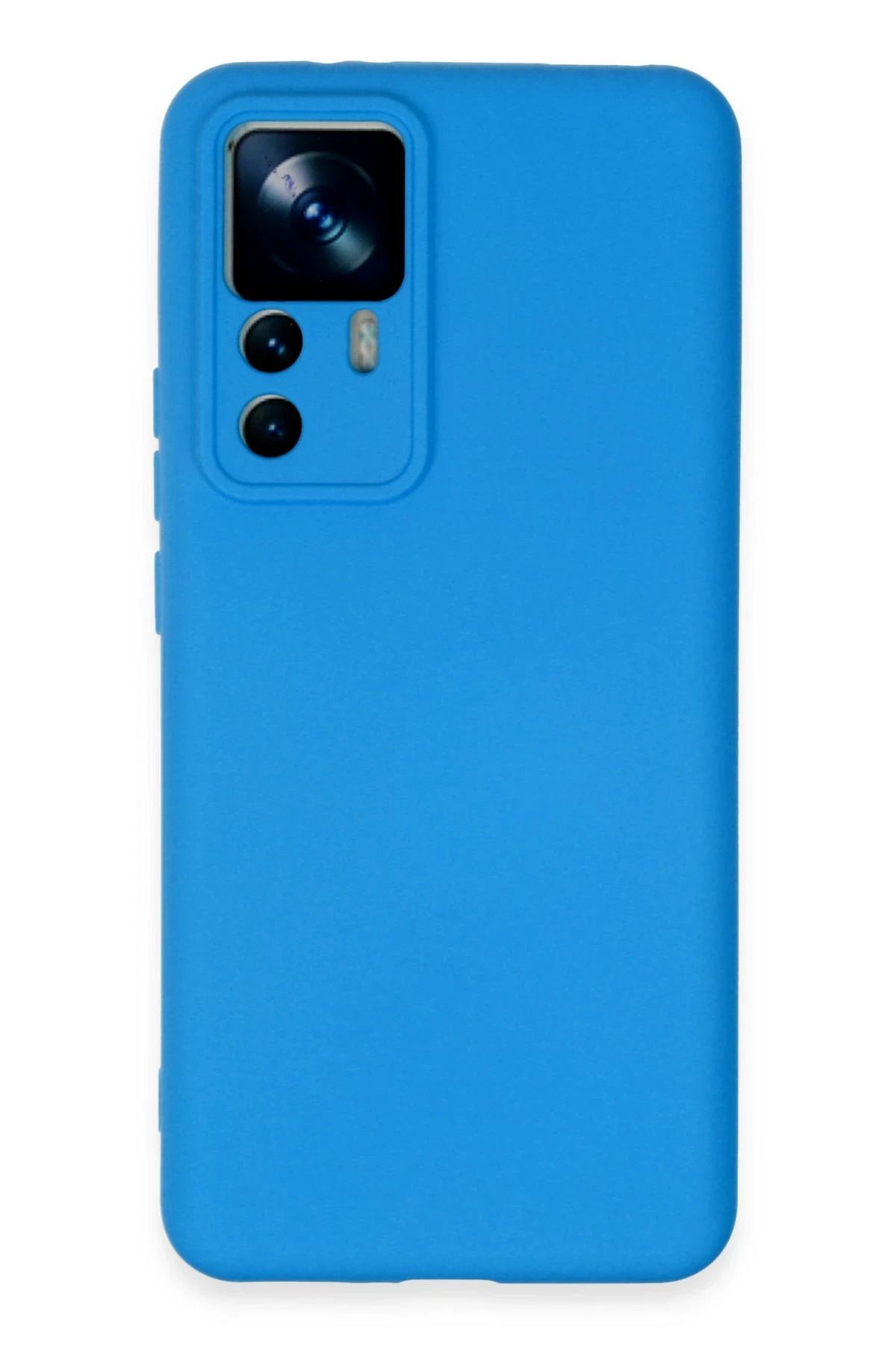 NewFace Xiaomi Mi 12T Pro Kılıf Uyumlu içi Kadife Silikon - Mavi HNZRN