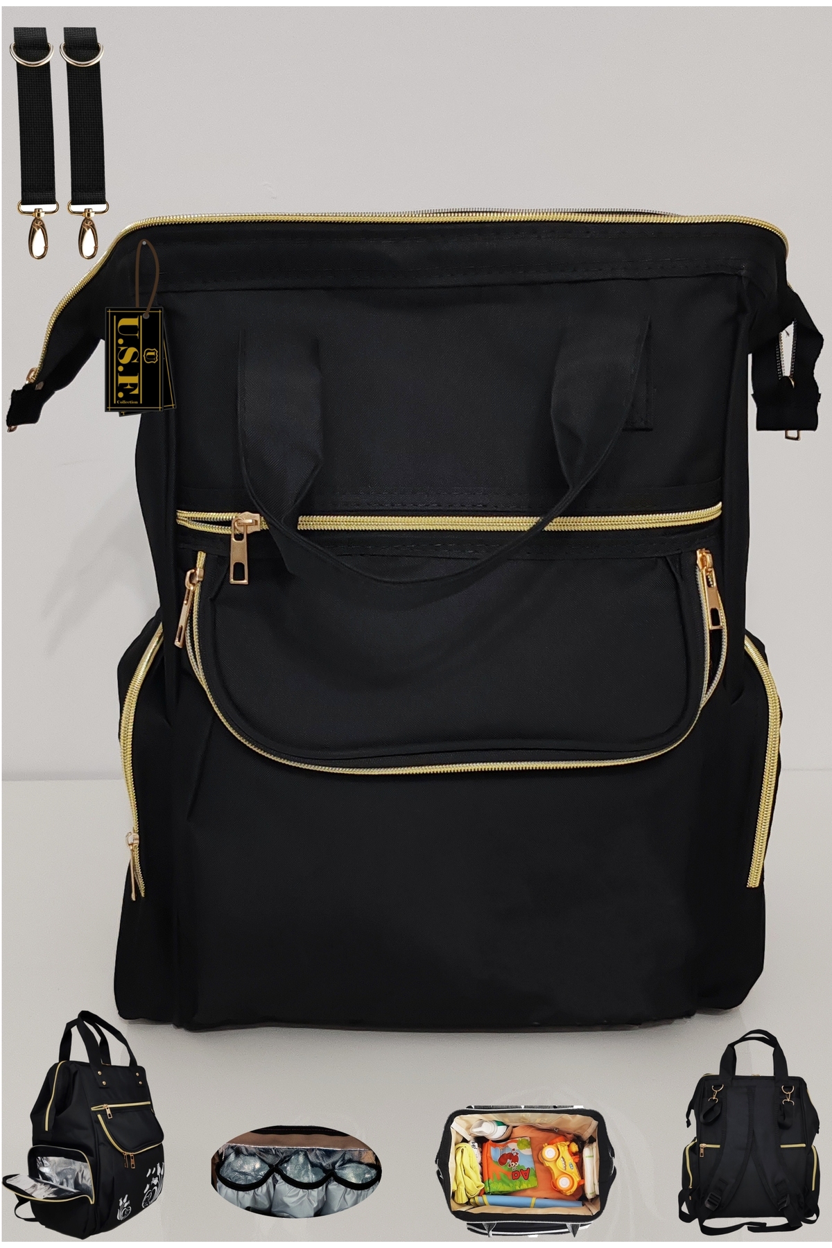 USF Anne Bebek Sırt Çantası Termal Termoslu Yemek, Mama, Beslenme, Taşıma Çantası 2 Li Set fotoğrafı 4 (önizleme)