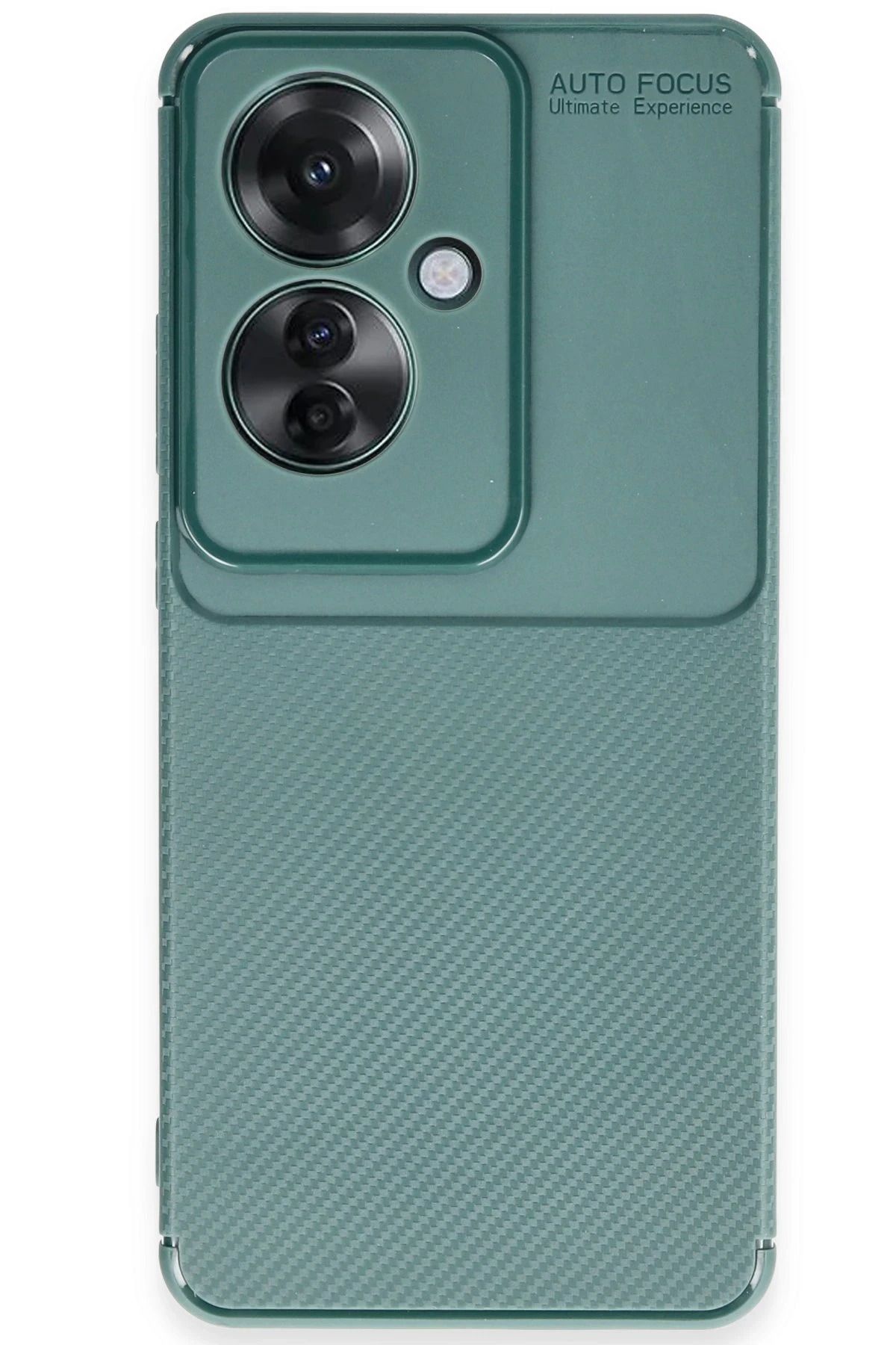 NewFace Reno 11F Kılıf Auto Focus Karbon Kapak - Koyu Yeşil FERRG