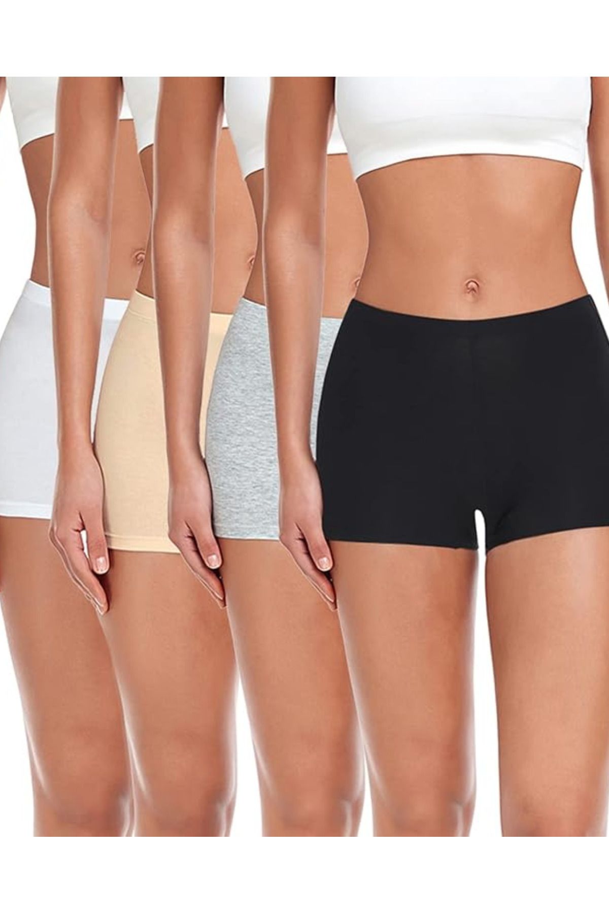 Stars Underwear Kadın Boxer 4'lü paket pamuklu toparlayıcı iç çamaşırı