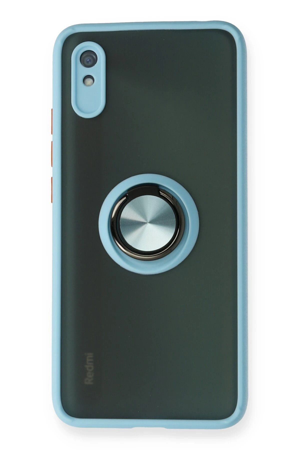 NewFace Xiaomi Redmi 9A Kılıf Montreal Yüzüklü Silikon Kapak - Buz Mavi NRMSA