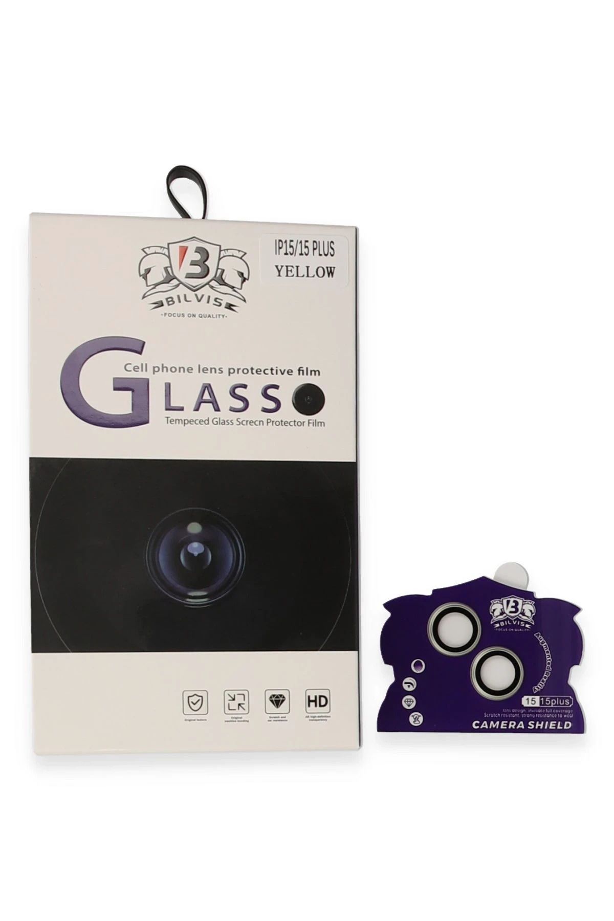 NewFace iPhone 15 Bilvis Titan Kamera Lens - Sarı DRSTR
