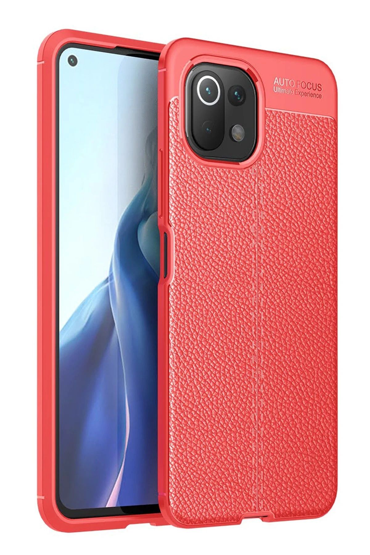 NewFace Xiaomi Mİ 11 Lite Kılıf Auto Focus Kapak - Kırmızı JOJUA