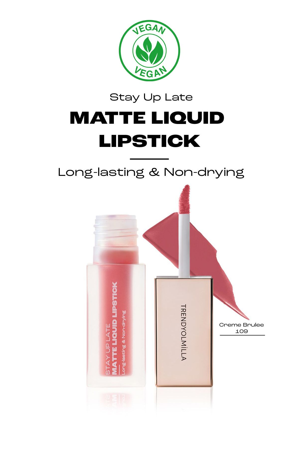 Trendyolmilla Beauty 8-godzinna Matowa Pomadka W Płynie, Która Nie Wysycha Creme Brulee-109 Tkzaw25rj00000 - One Size