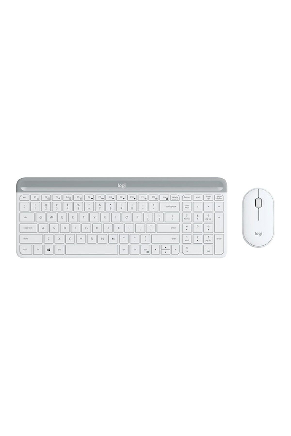 logitech MK470 Kablosuz Beyaz İnce İngilizce Q Klavye + Mouse Seti