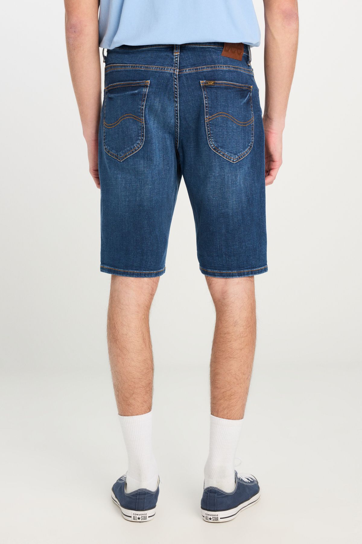 Lee-Szorty jeansowe męskie - Regular Fit, Stone, L24108358, 5 kieszeni jeansowych szorty 4