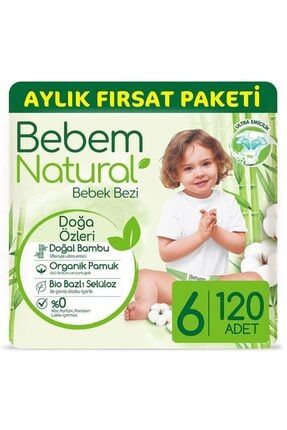 Bebem Natural Large 6 Beden (15+ Kg) Jumbo Avantaj Paketi 120 Adet 5200495