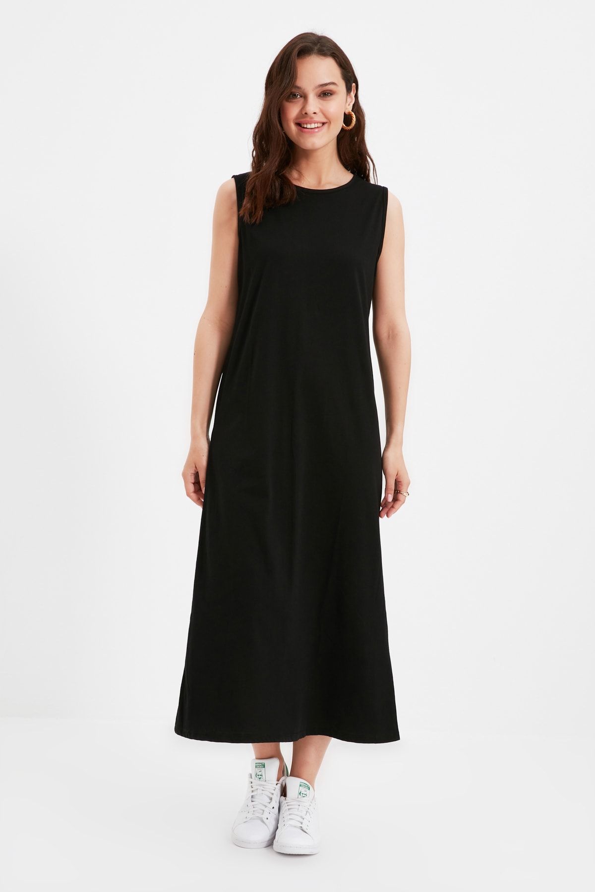 Trendyol Modest-Schwarz-Haut 2er-Pack 100 % Baumwolle gestricktes Futter-Unterwäschekleid TCTAW22UK0110 5
