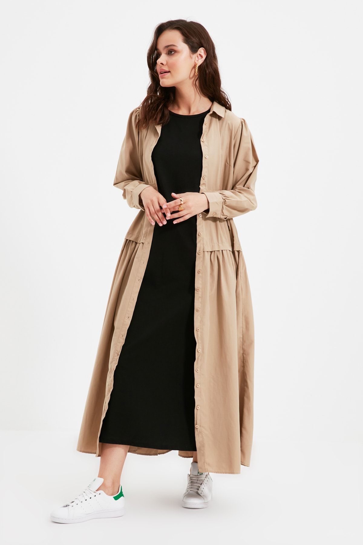 Trendyol Modest-Schwarz-Haut 2er-Pack 100 % Baumwolle gestricktes Futter-Unterwäschekleid TCTAW22UK0110 3