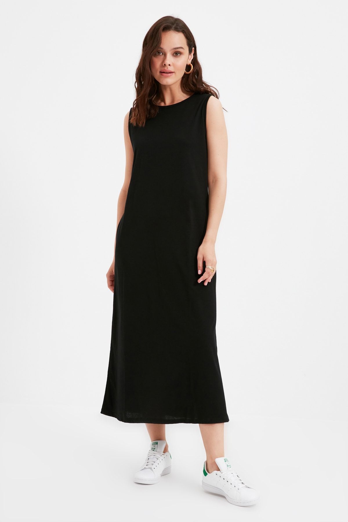 Trendyol Modest-Schwarz-Haut 2er-Pack 100 % Baumwolle gestricktes Futter-Unterwäschekleid TCTAW22UK0110 12
