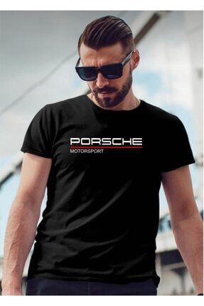 Porsche Motorsport Tasarım Unısex Siyah Tshirt 5644977855012222