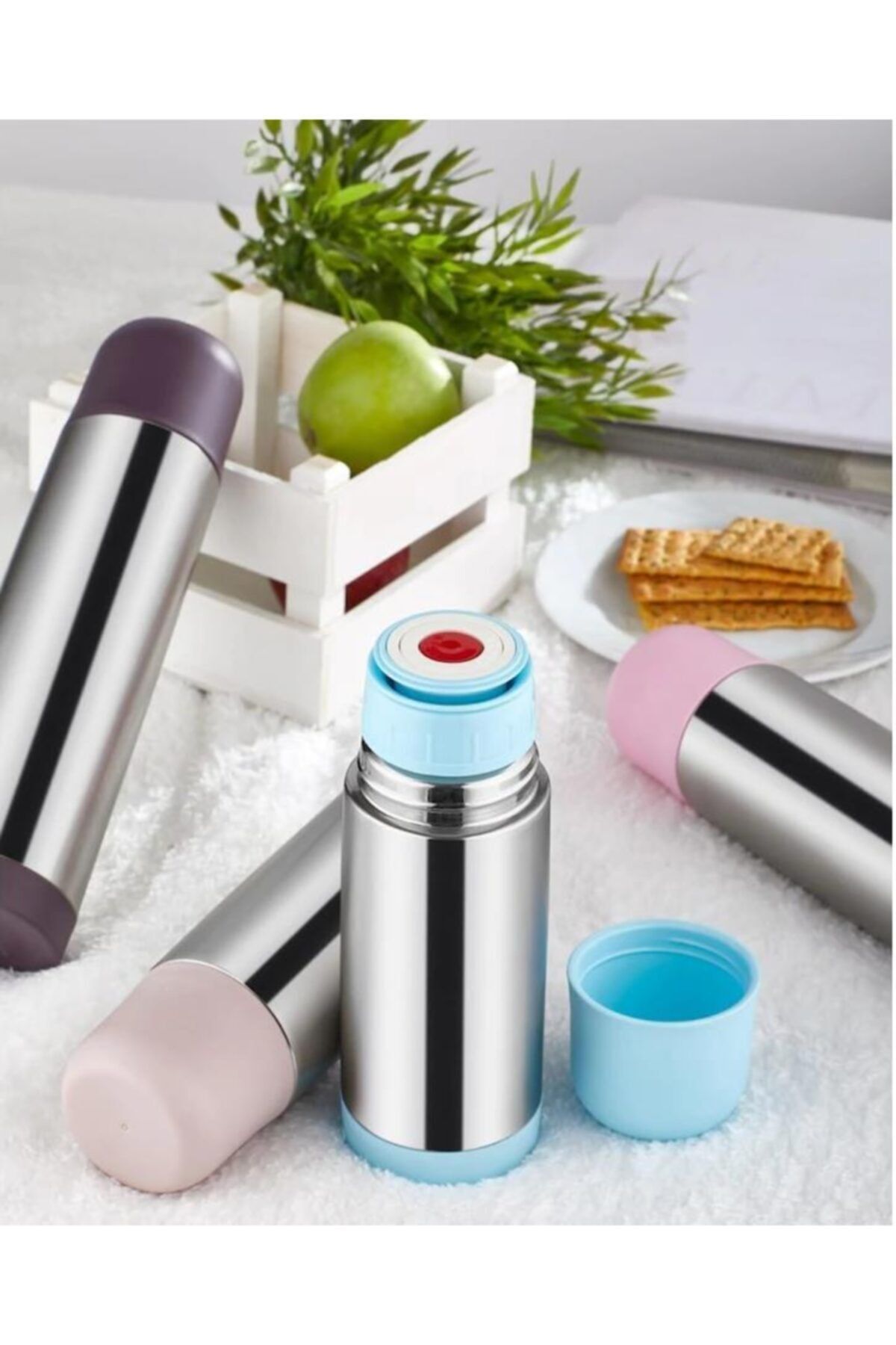 فلاسک آبی 300 میل استیل دوتایی ترموس CKR2000 Cooker