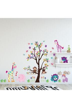 Çocuk Odası Renkli Hayvanlar Dev Duvar Dekoru Xl Duvar Çıkartması KTM8890728