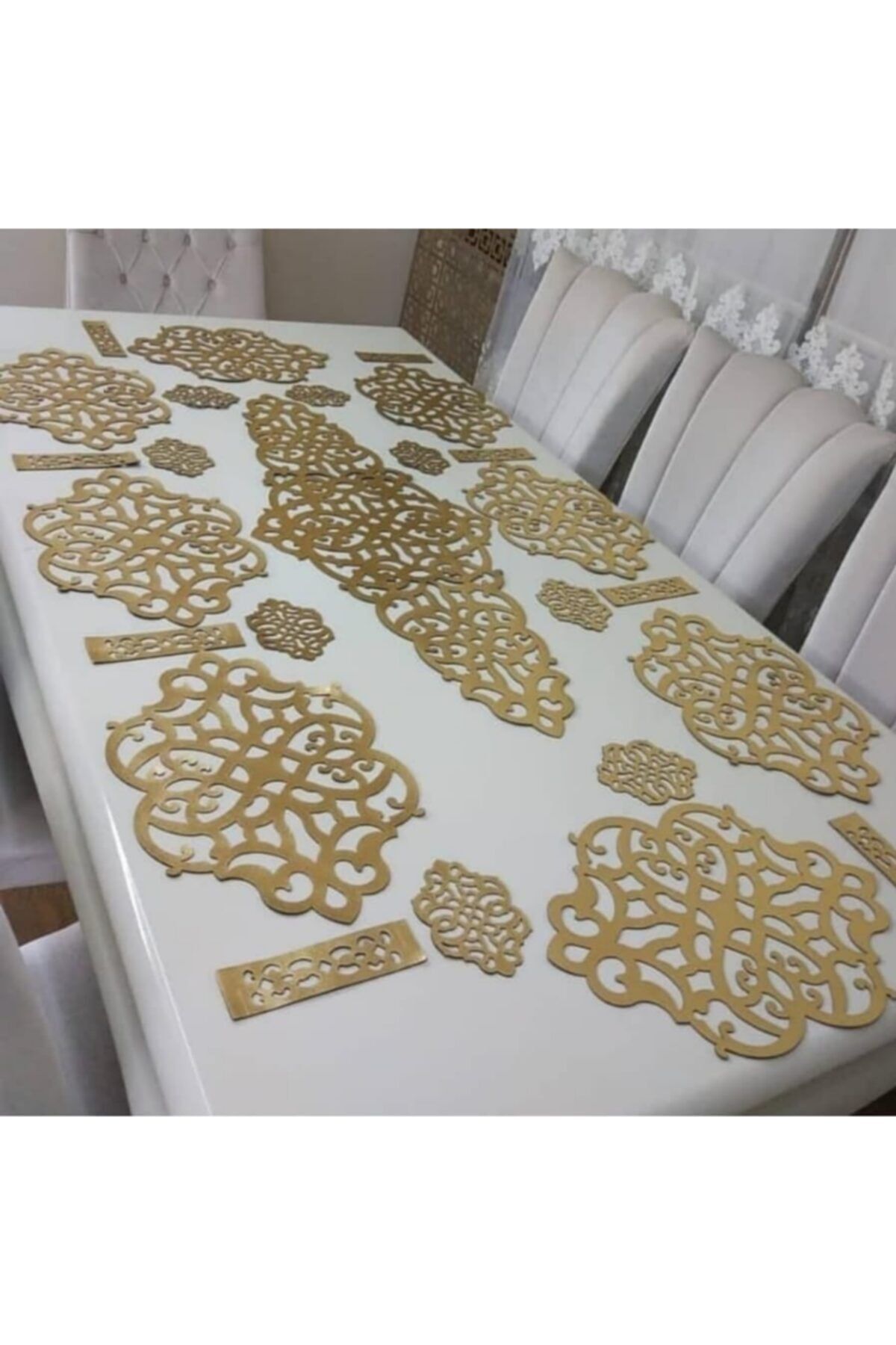 SEHARA Runner/serviciu American/set De Prezentare Pentru Masă/12 Persoane/37 Piese - One Size