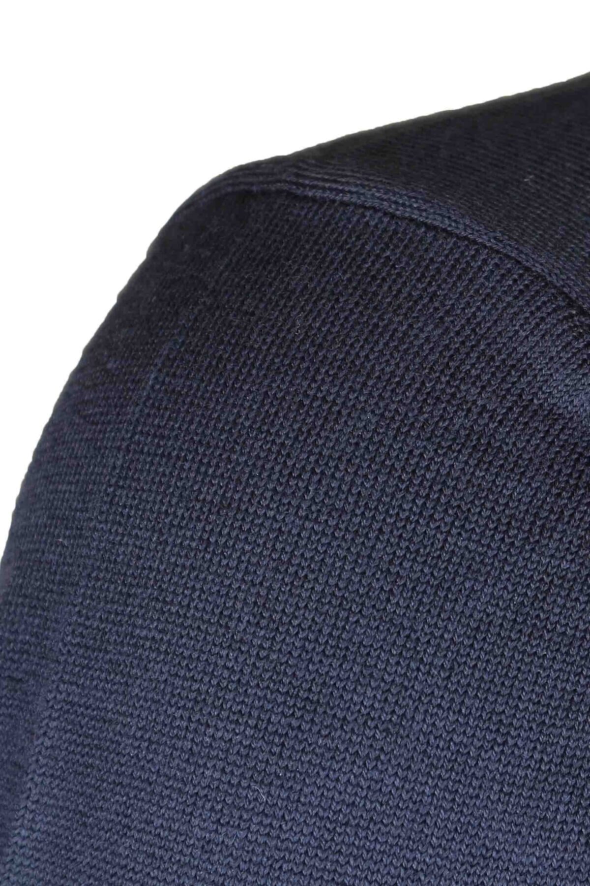 بافت و پلیور مردانه آبی سرمه ای CO CewO Tricot | 4506 LACIVERT اورجینال - تصویر 3