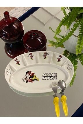 7 Bölümlü Minnie Mouse Desenli Kahvaltı Tabağı 150MNNMSKT