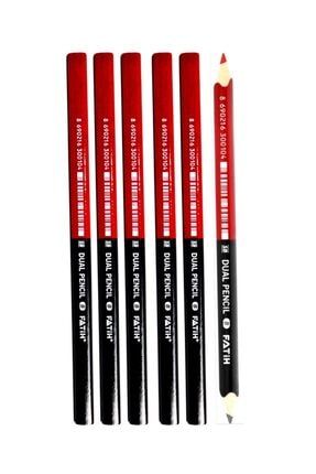 Ilk Kalemim Üçgen Jumbo Dual Çift Uçlu Kırmızı Siyah 6 Lı FTHJM6LI