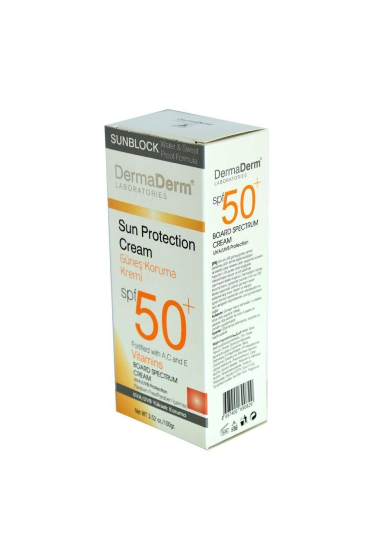 کرم ضد آفتاب SPF 50+ Factor Natural No Paraben 100gr DermaDerm