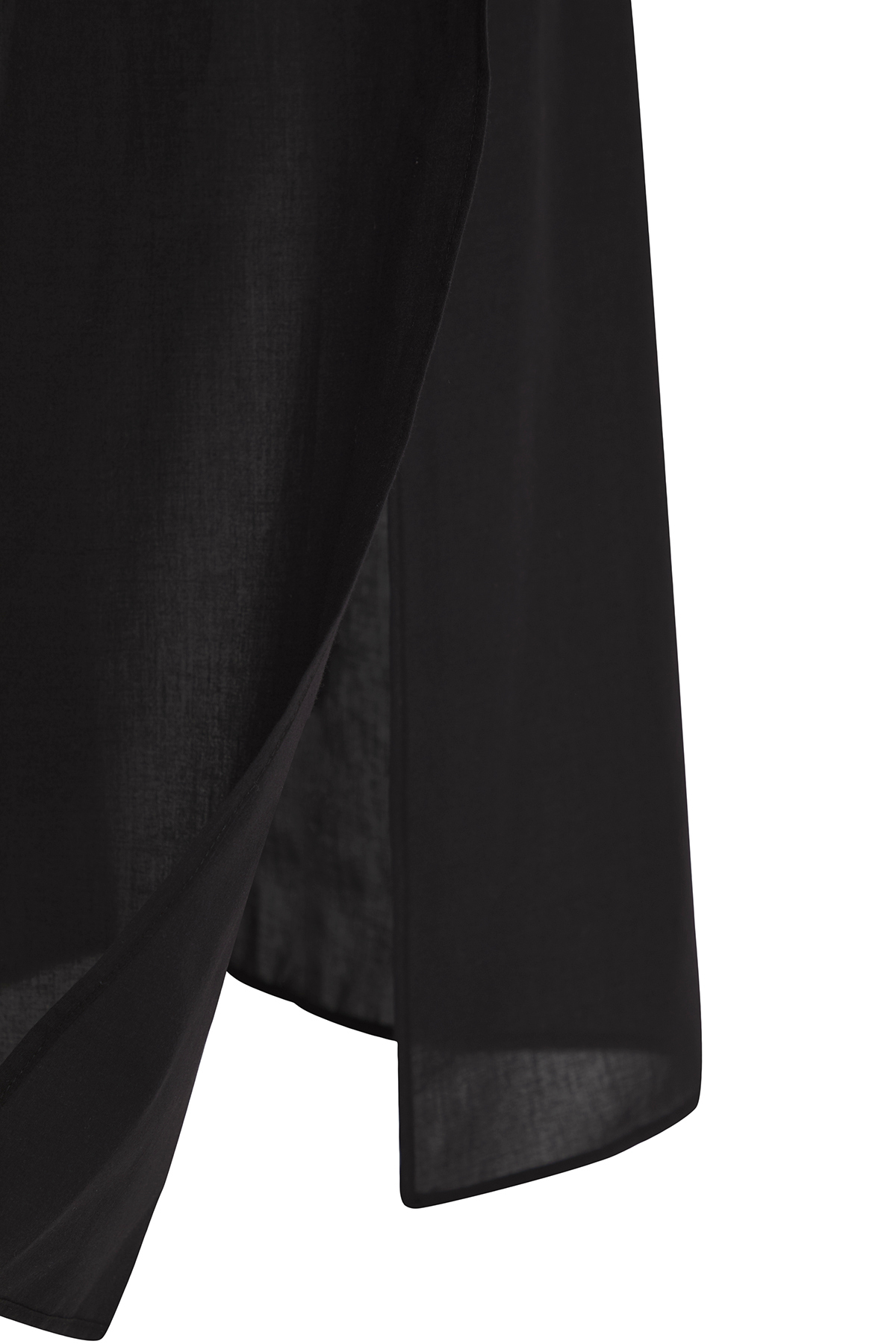 Trendyolmilla  Siyah Dokuma Yırtmaçlı Plaj Bluz-Etek Takım TBESS25AU00091 - Görsel 6