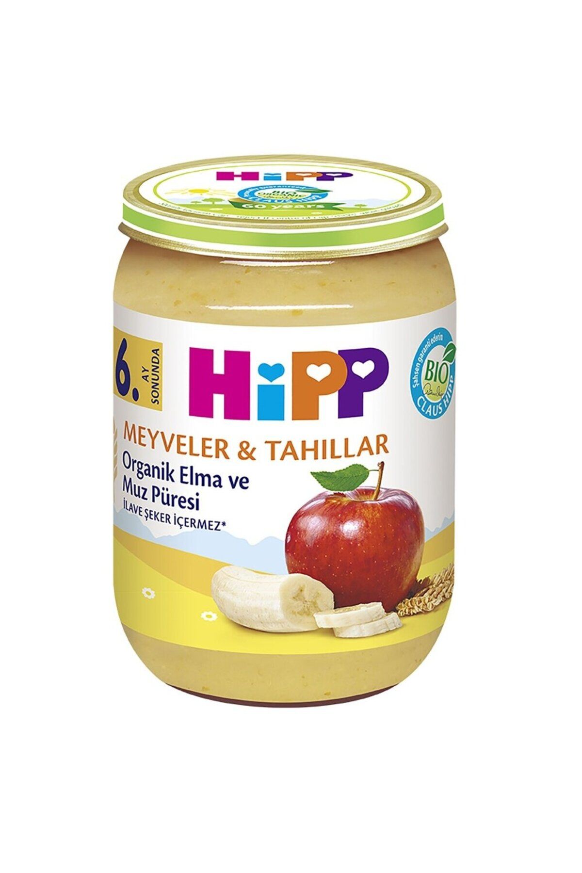 Hipp Organik Elmalı Muzlu Kavanoz Mama 190 gr