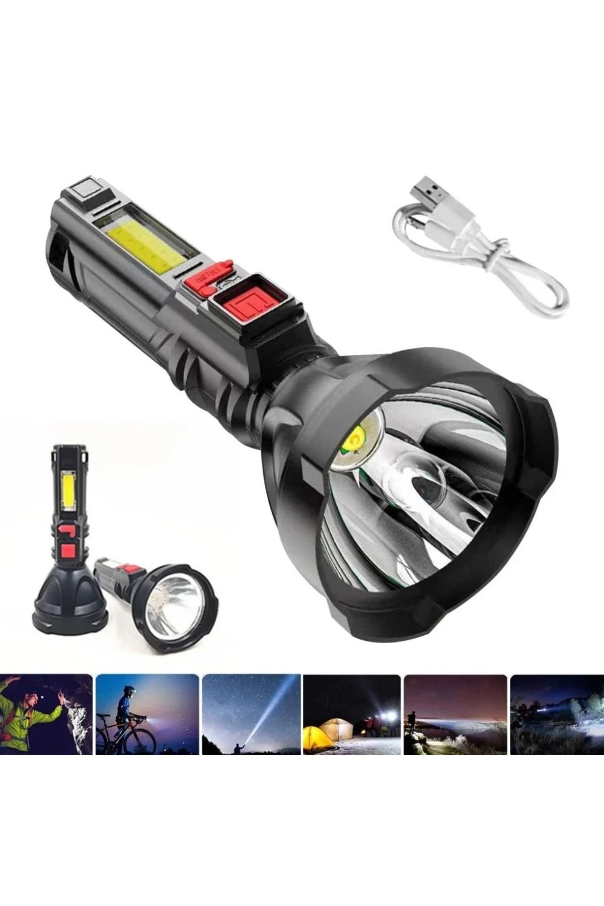 VİCEM Çok Fonksiyonlu Şarjlı El Feneri USB Şarjlı HS31