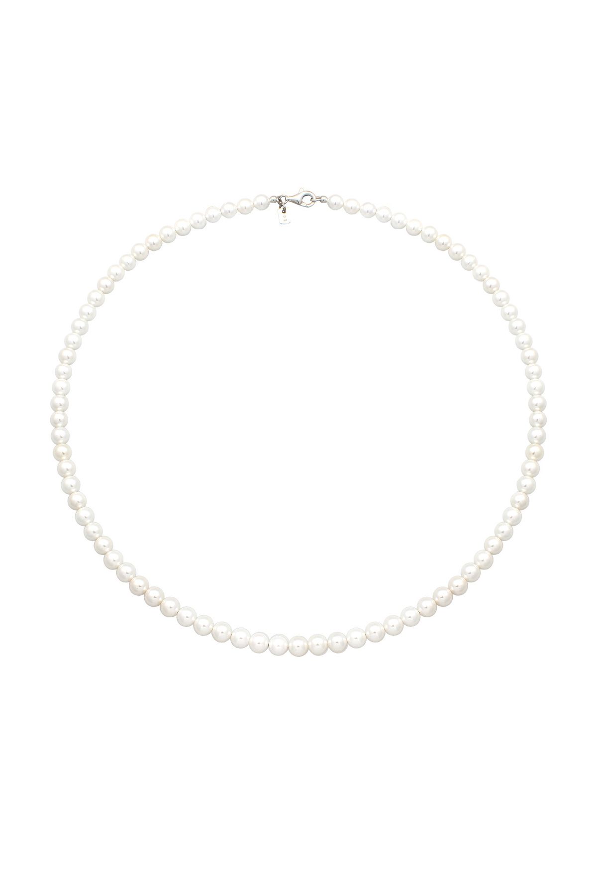 KUZZOI-Necklace Necklace with Pearls Men Shell Core Pearls White 925 Sterling Silver 50 cm 2