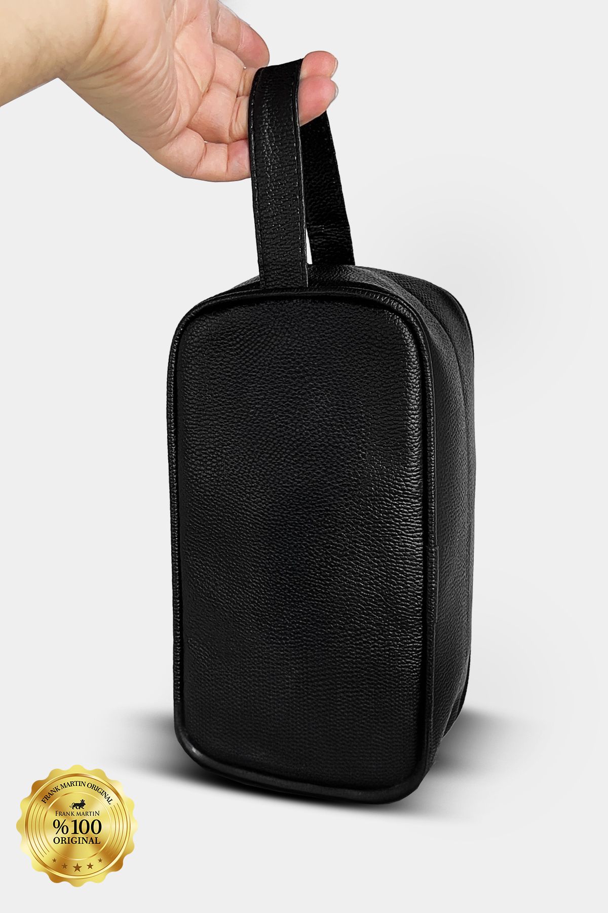 Frank Martin-Vegan Leather Personal Care and Travel Bag Large Volume Handbag Black 140-001 5