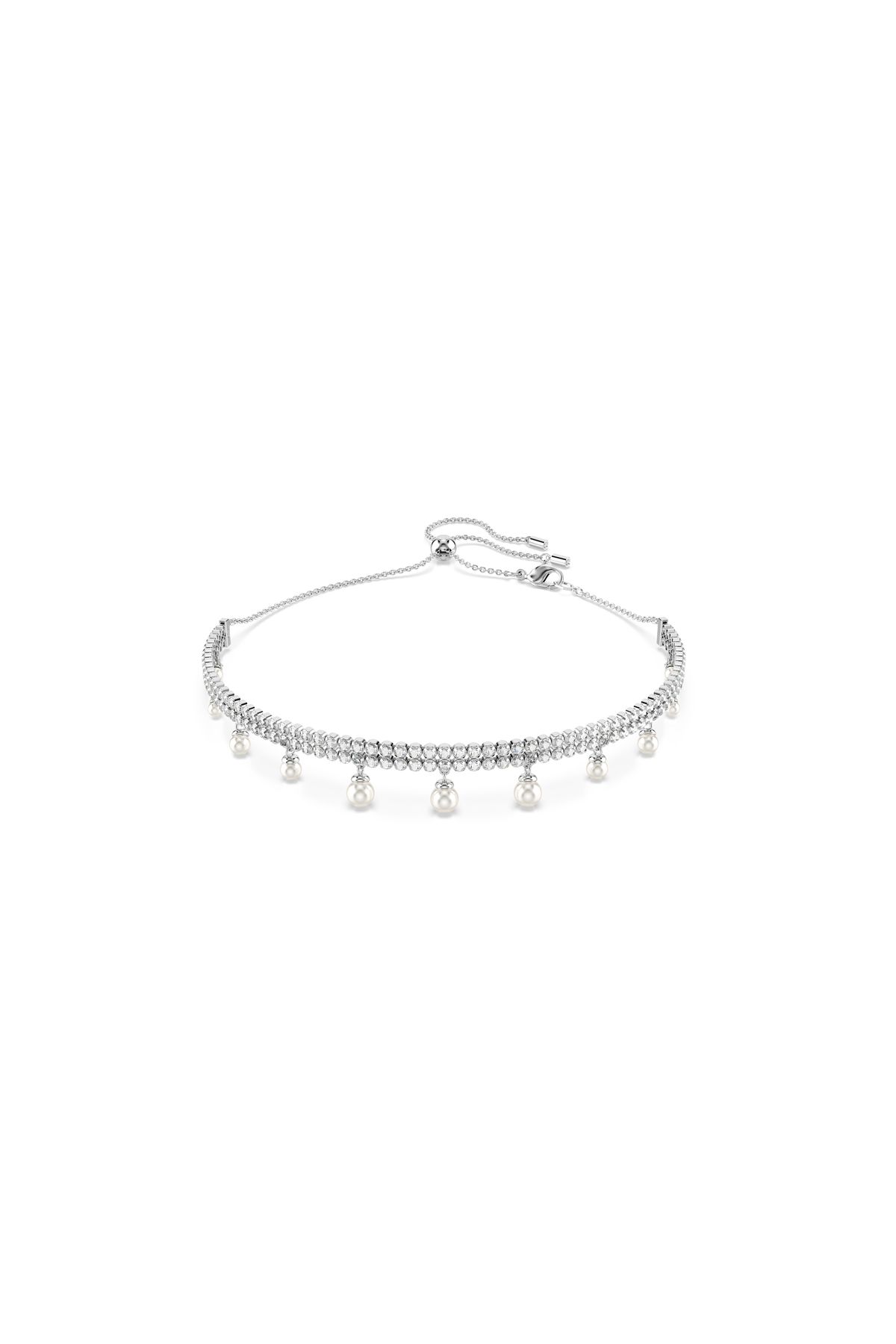 Swarovski Ariana Grande x Swarovski Gerdanlık, Kristal inci, Yuvarlak kesim, Beyaz, Rodyum kaplama