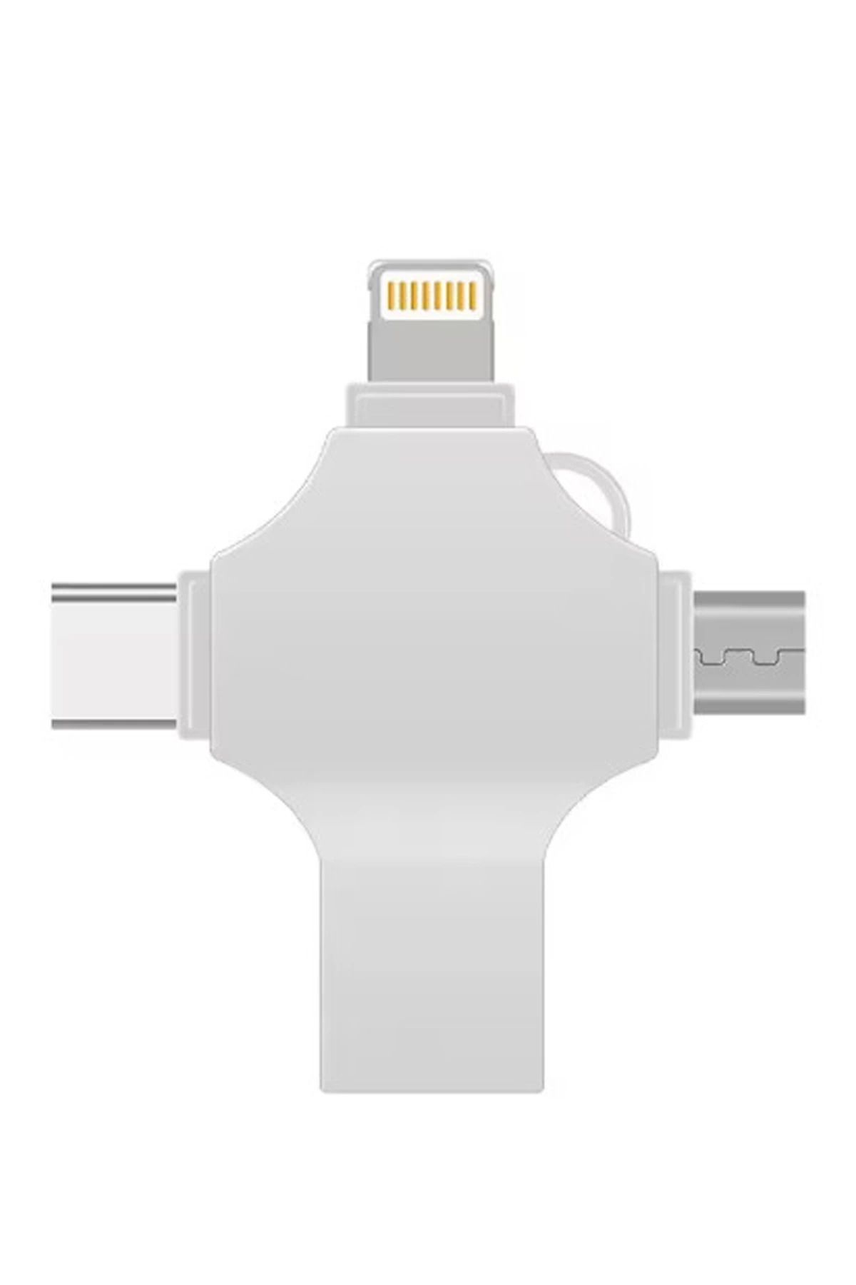 NETWORK ART Otg 4in1 Cep Telefonu Çok Fonksiyonlu Usb Flash Bellek 128 Gb Type-c, Micro Sd Ve Kart Okuyucu