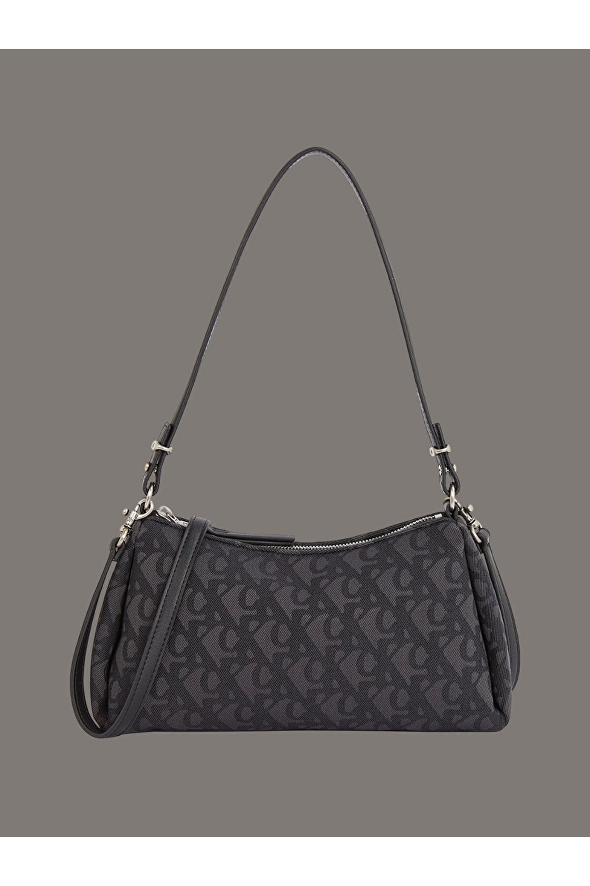 Calvin Klein Convertible Logo Jacquard Shoulder Bag - Omuz Çantası
