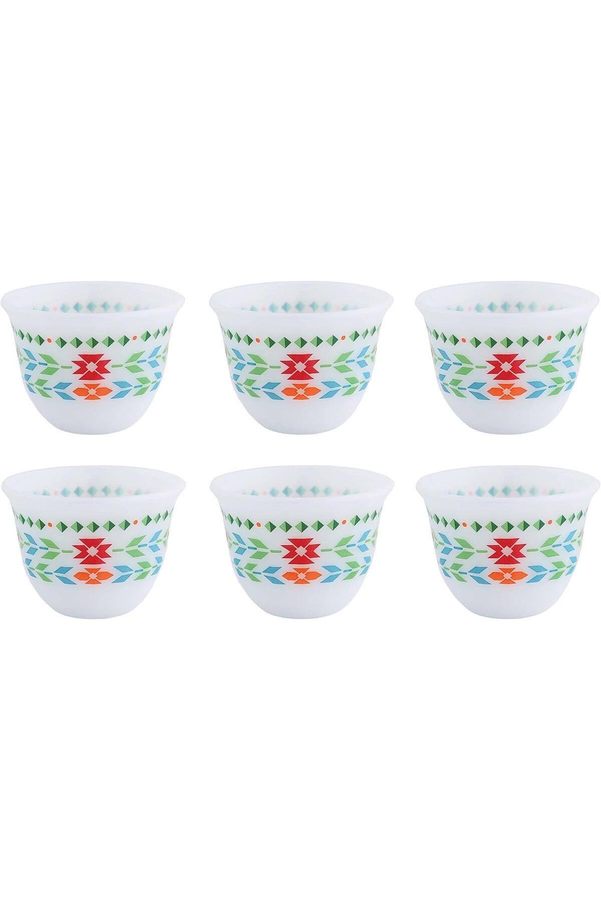 Generic-AL SAIF Gawa Cup Set Of 6PCs, White/Green Size: Large, K65171/7/L 1