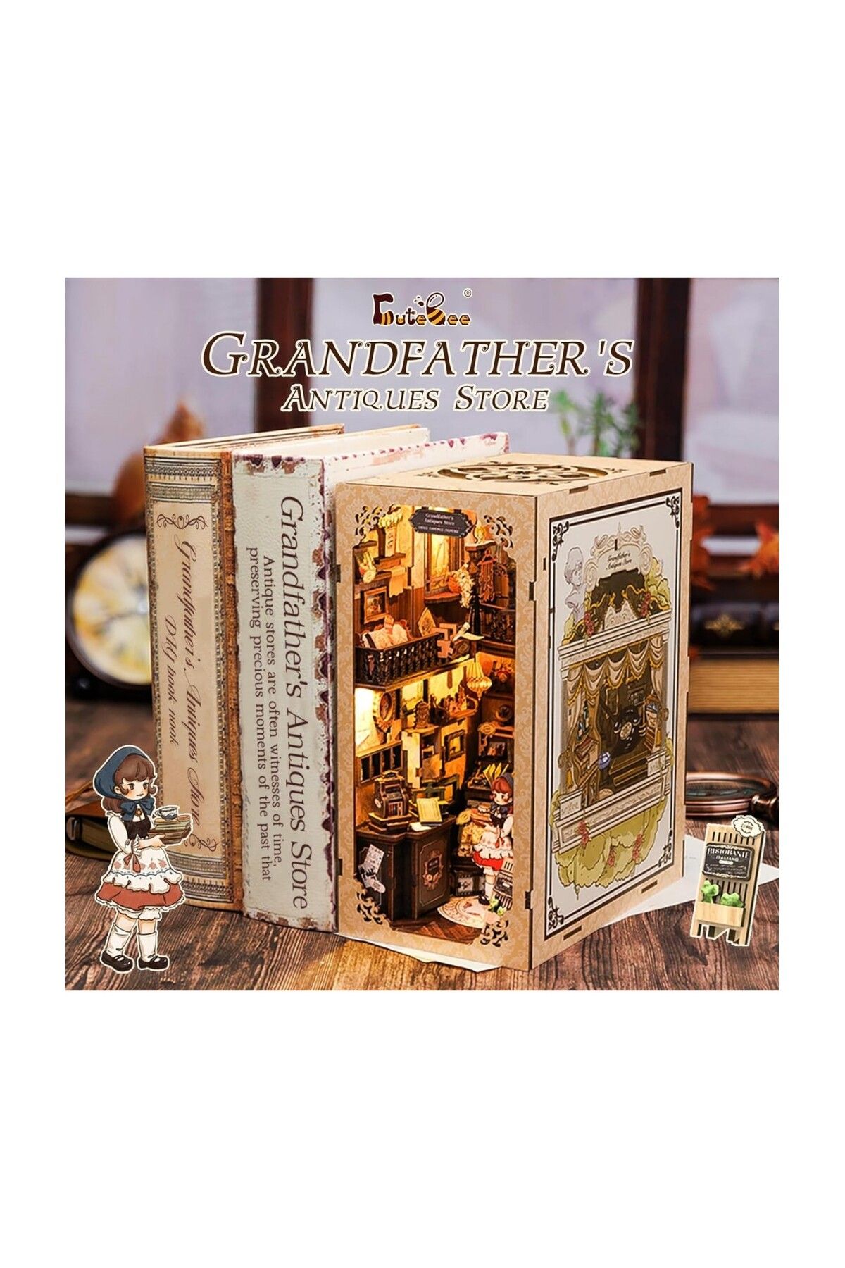 CUTEBEE-3d Puzzle, Diy Book Spine, Antique Store, , 349 Pieces 9