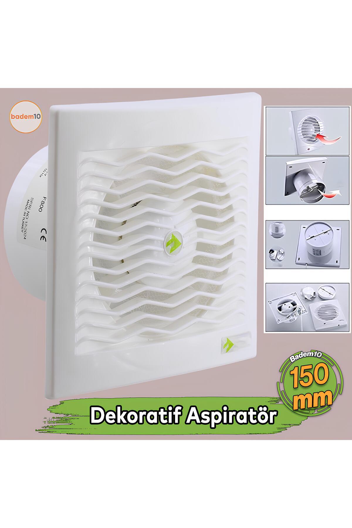 Badem10-Electric Fan Dirty Air Bad Odor Exhaust Extractor Fan 150 mm Wc Kitchen Office Bathroom Ventilation 2