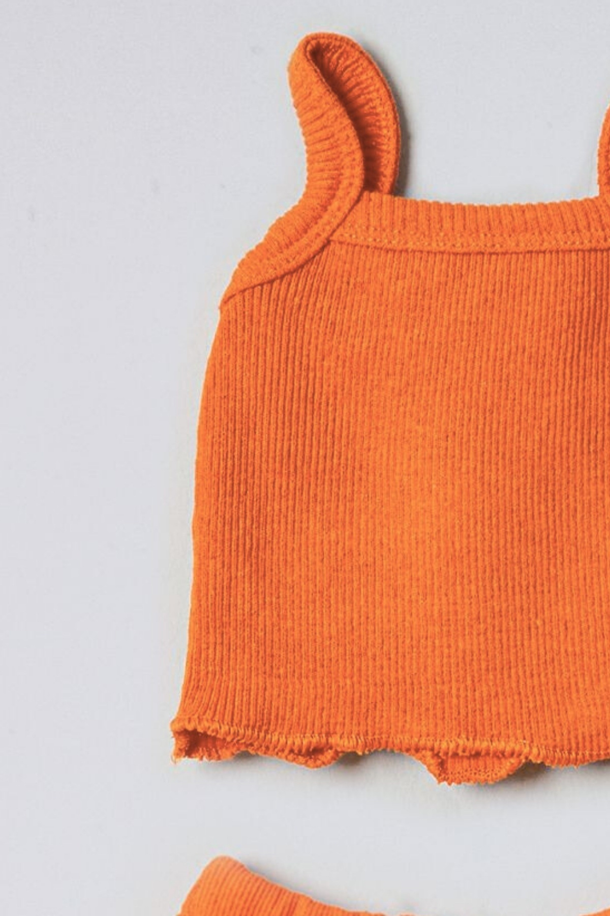 ADABEBEK-Ribbed Strap Baby Crop 2-Piece Shorts Set 2