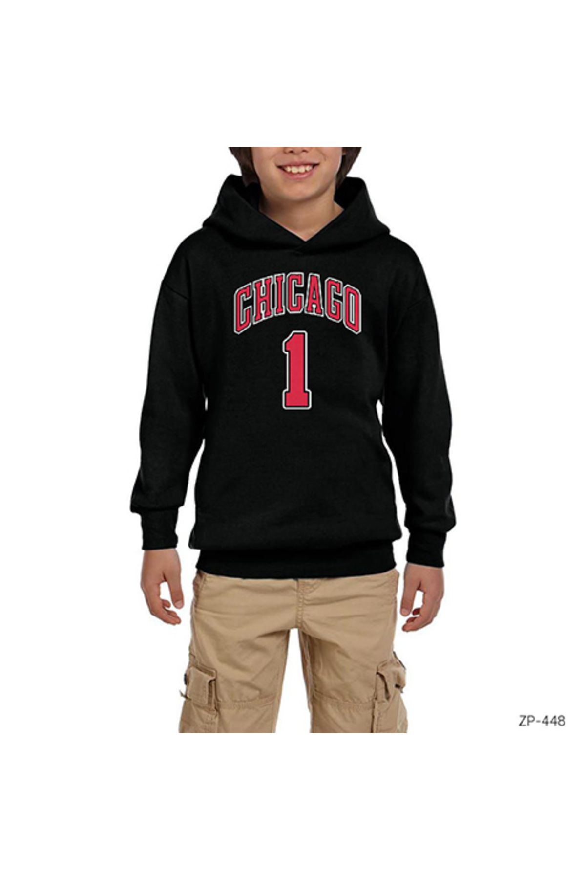 Z zepplin-Hanorac negru cu glugă pentru copii Chicago Derrick Rose 1