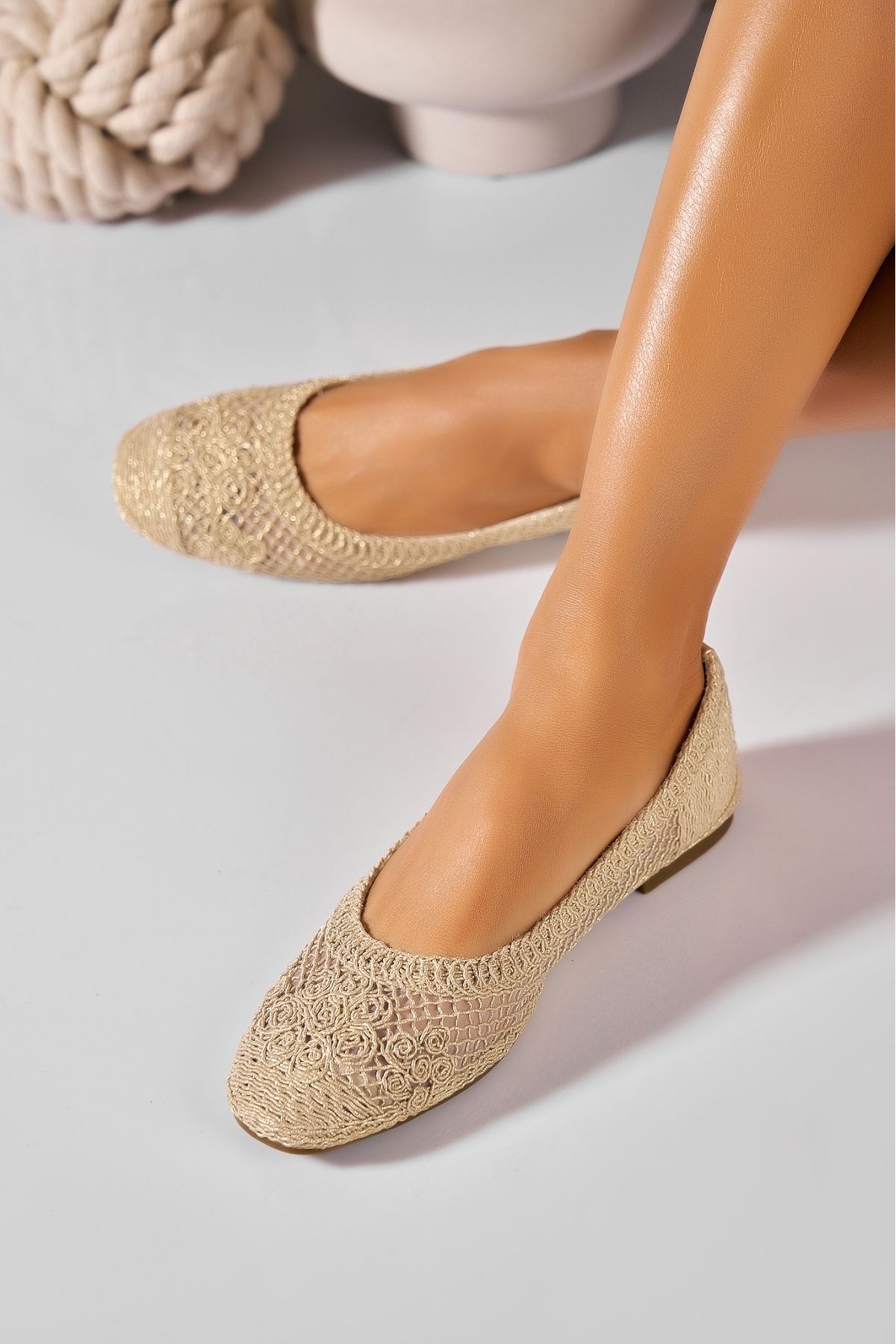 Joana-Barajul Balerini Textil Auriu Harlene 3