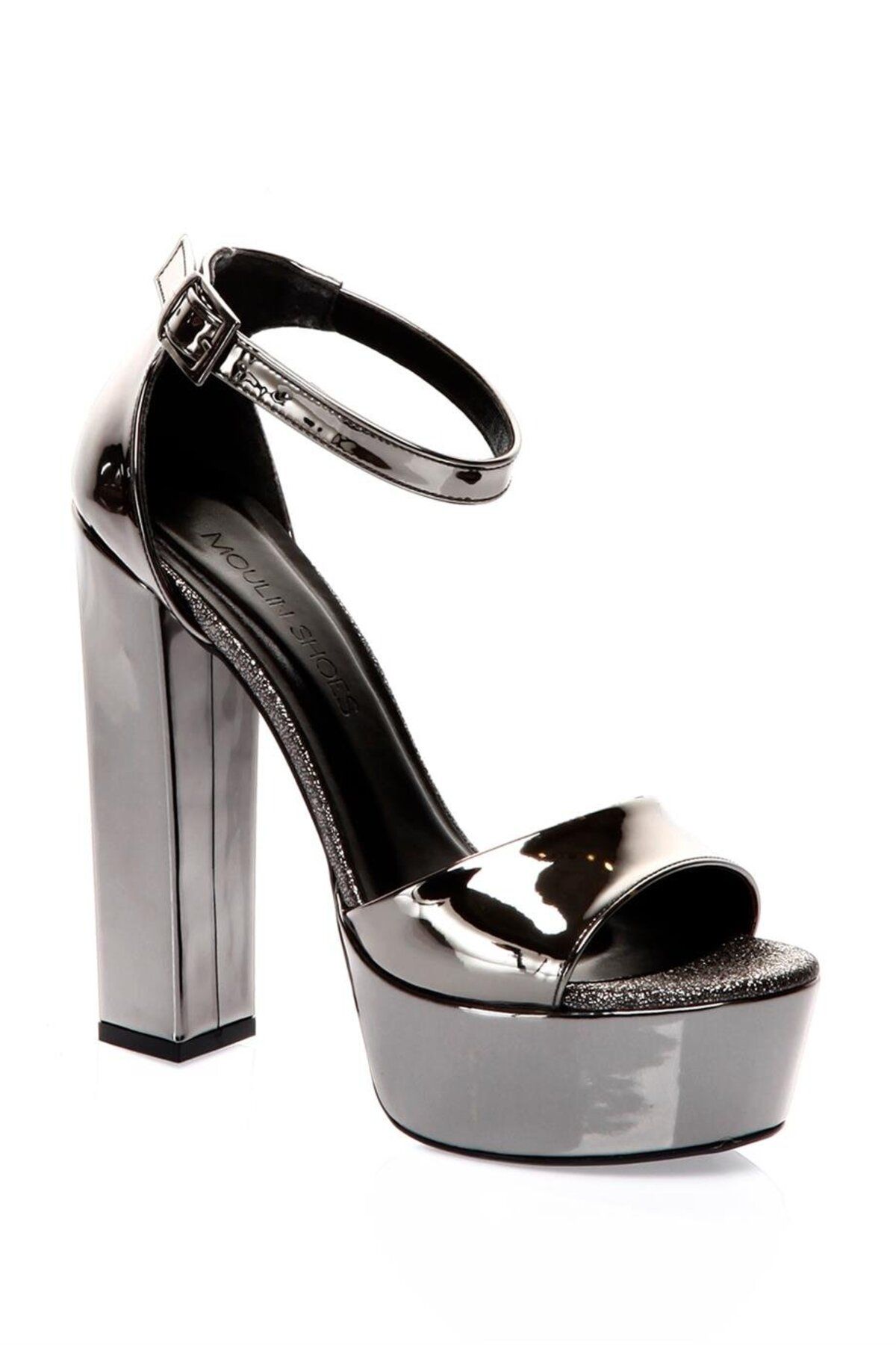 کفش مجلسی زنانه 010 2020 آینه پلاتین اورجینال Moulin Shoes