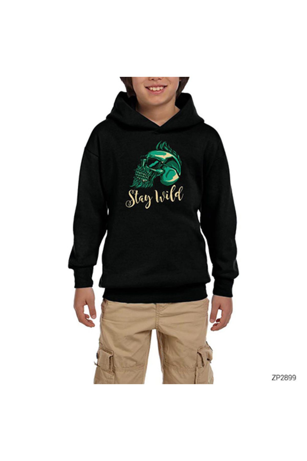 Z zepplin Hanorac Cu Glugă Pentru Copii Stay Wild Black Masculin - 7-8 ani