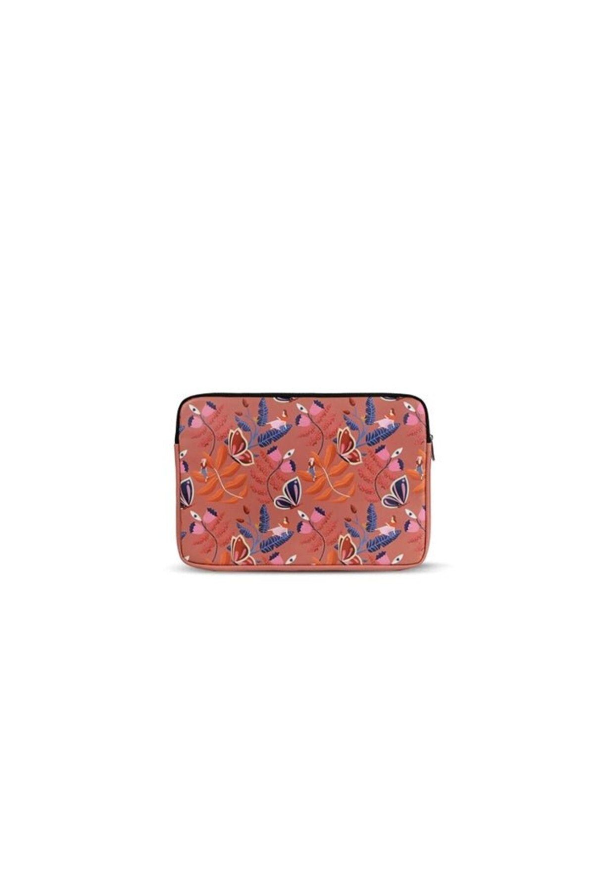 dellel Gemusterte Rosa Laptophülle, Bedrucktes Veganes Leder, 4 Mm Schutzpolsterung, Strapazierfähige Hülle - 14–15