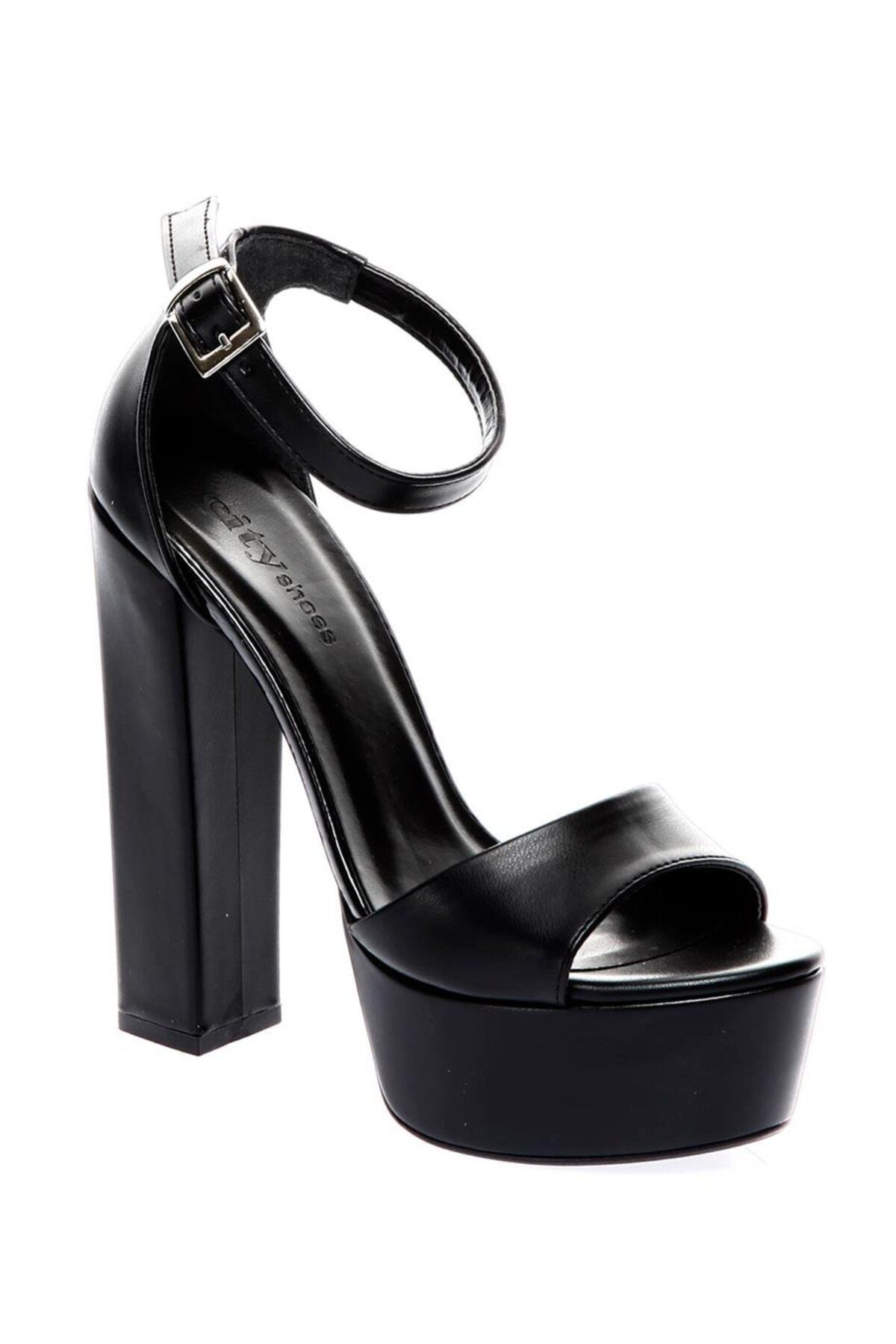 کفش مجلسی زنانه 010 2020 چرم سیاه اورجینال Moulin Shoes
