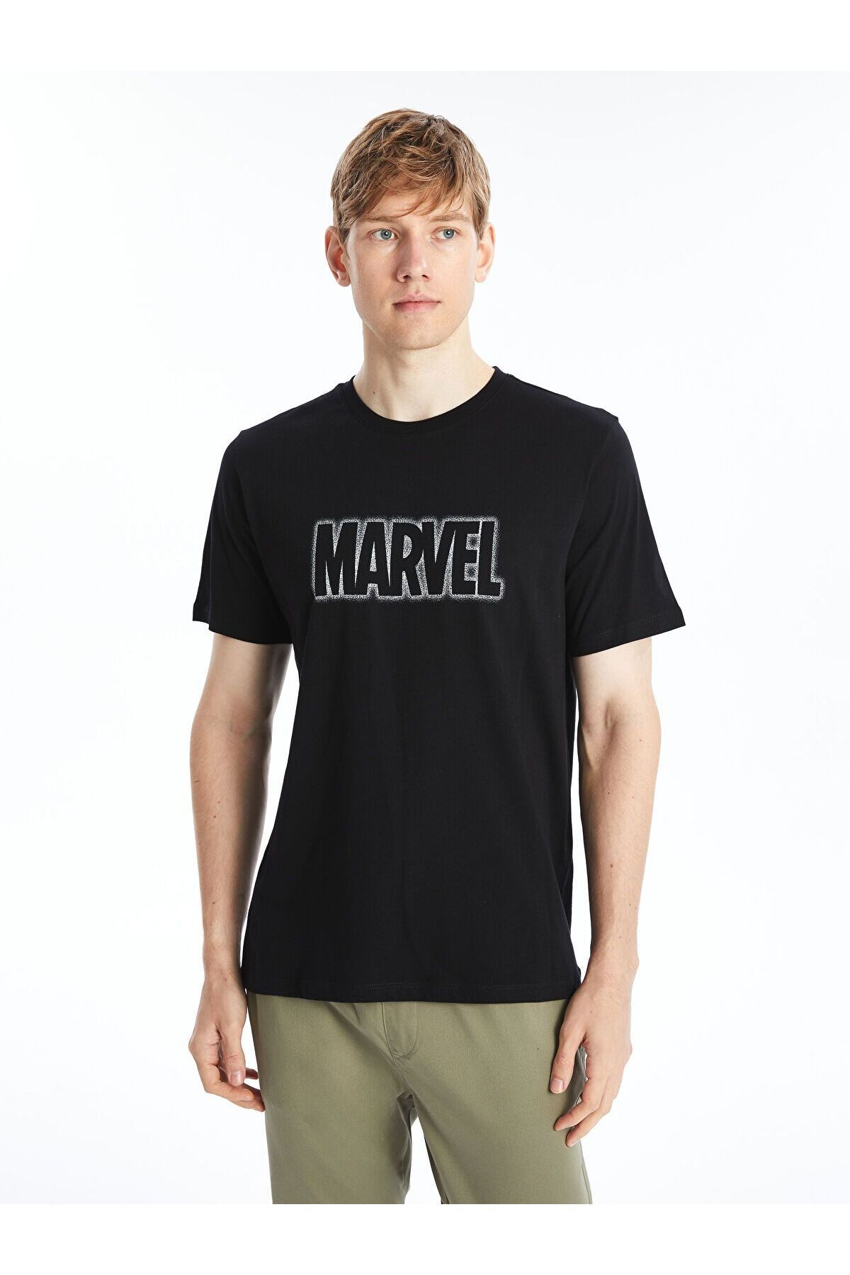 LC Waikiki Bisiklet Yaka Kısa Kollu Marvel Baskılı Penye Erkek Tişört
