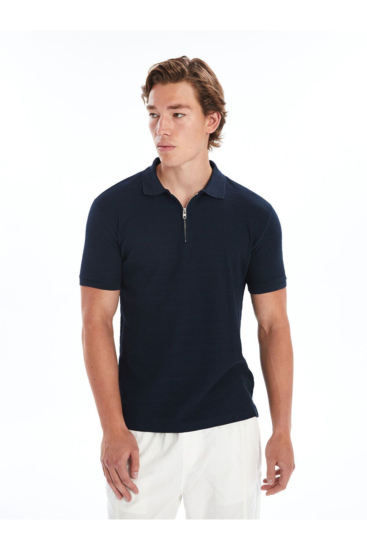LC Waikiki Polo Yaka Kısa Kollu Pike Erkek Dokulu Tişört