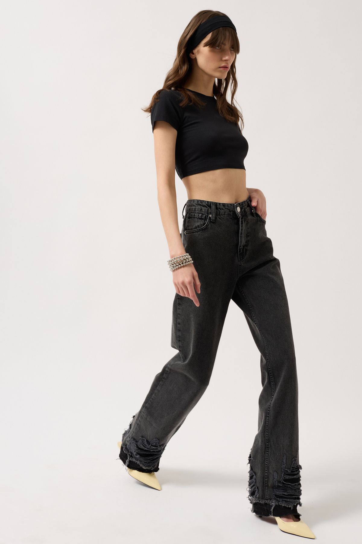 Black Fashion-Blugi negri cu picior rupt 3