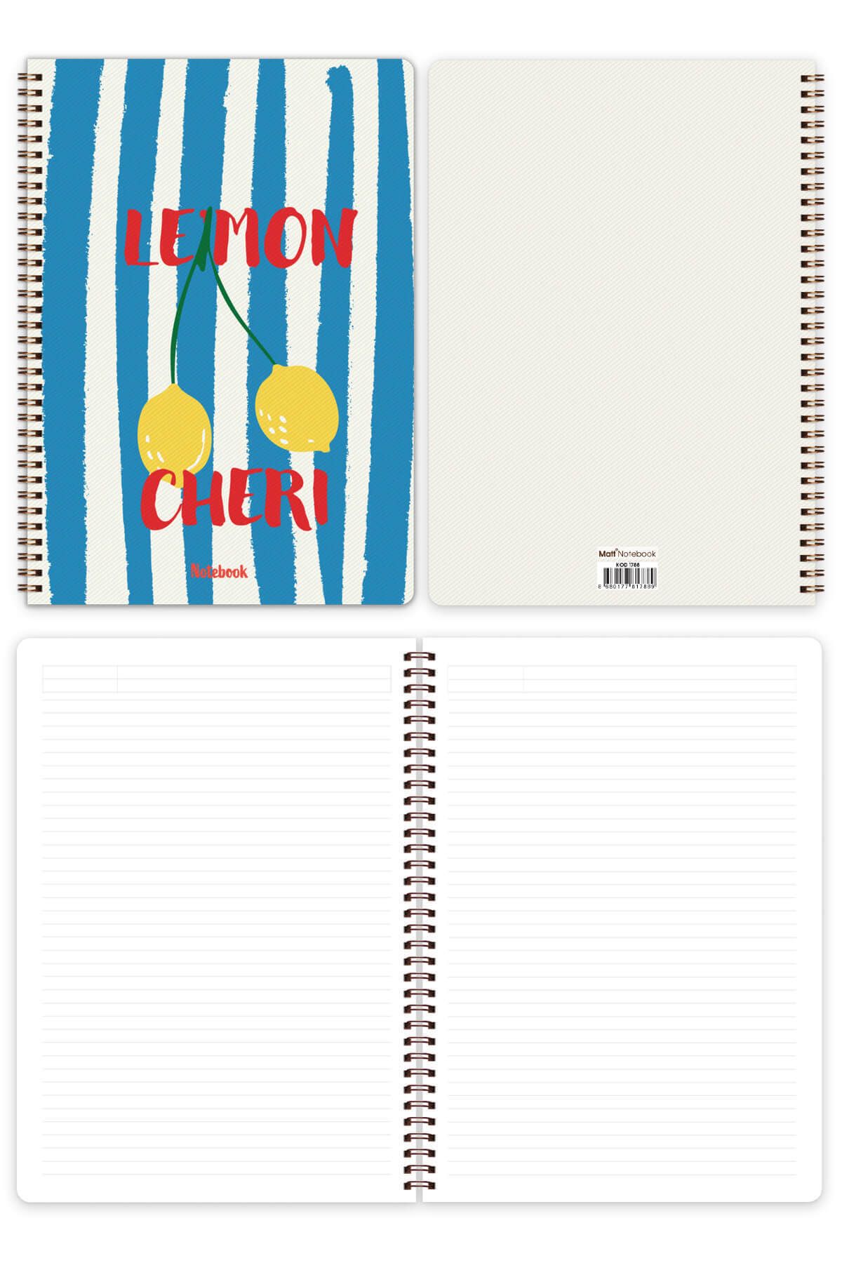 Matt Notebook-A4 Spiral School Notebook 80 sheets Set of 4 - Lined 5